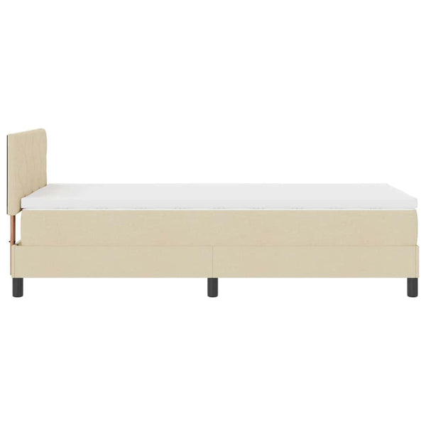 vidaXL Box Spring Bed with Headboard Cream 90 x 190 cm Fabric
