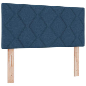 vidaXL Box Spring Bed with Mattress and Headboard Blue 90 x 190 cm Fabric