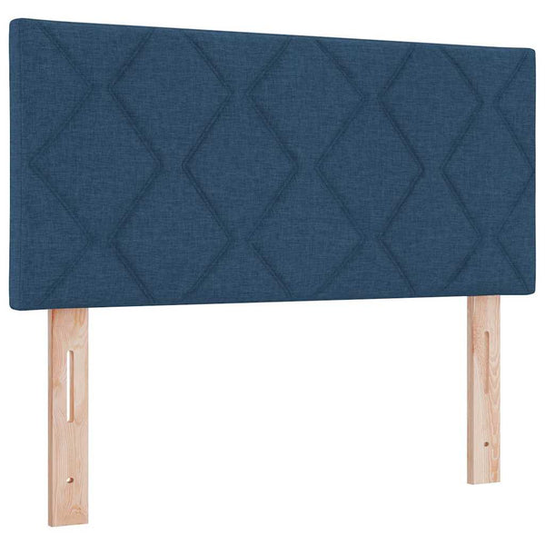vidaXL Box Spring Bed with Mattress and Headboard Blue 90 x 190 cm Fabric
