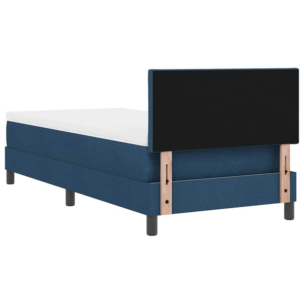 vidaXL Box Spring Bed with Mattress and Headboard Blue 90 x 190 cm Fabric