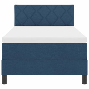 vidaXL Box Spring Bed with Mattress and Headboard Blue 90 x 190 cm Fabric