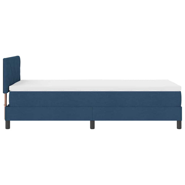 vidaXL Box Spring Bed with Mattress and Headboard Blue 90 x 190 cm Fabric