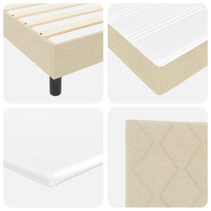 vidaXL Box Spring Bed with Pillows and Headboard Cream 90 x 200 cm Fabric