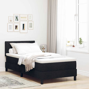 vidaXL Box Spring Bed with Mattress Black 100 x 200 cm Fabric