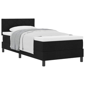 vidaXL Box Spring Bed with Mattress Black 100 x 200 cm Fabric