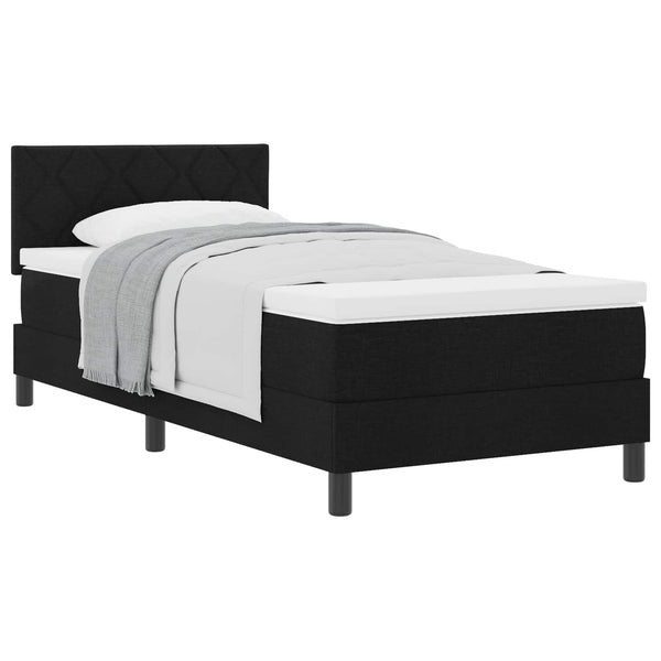 vidaXL Box Spring Bed with Mattress Black 100 x 200 cm Fabric