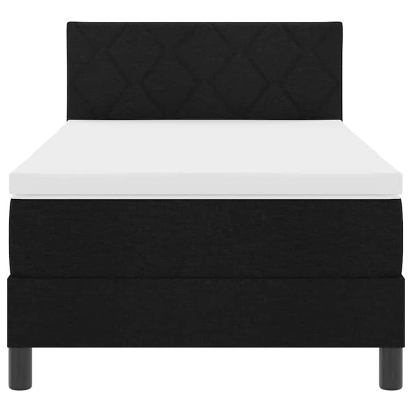 vidaXL Box Spring Bed with Mattress Black 100 x 200 cm Fabric