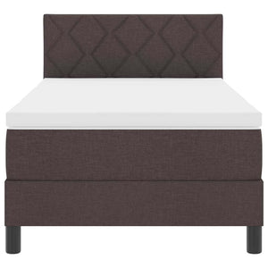 vidaXL Box Spring Bed with Headboard Dark Brown 100 x 200 cm Fabric