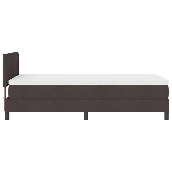 vidaXL Box Spring Bed with Headboard Dark Brown 100 x 200 cm Fabric