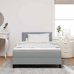 vidaXL Box Spring Bed with Headboard Light Gray 120 x 190 cm Fabric
