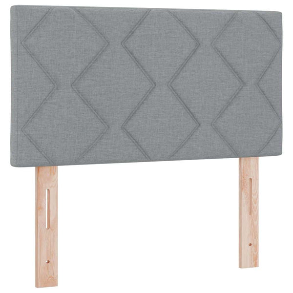 vidaXL Box Spring Bed with Headboard Light Gray 120 x 190 cm Fabric