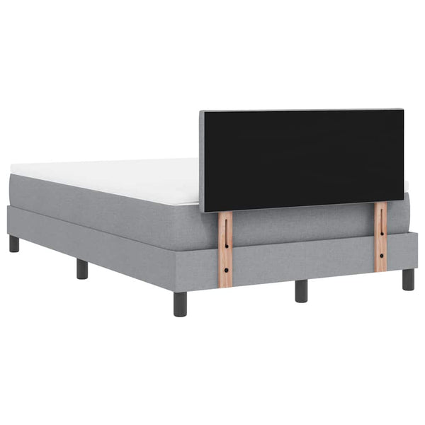 vidaXL Box Spring Bed with Headboard Light Gray 120 x 190 cm Fabric