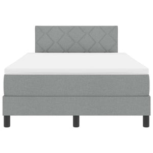vidaXL Box Spring Bed with Headboard Light Gray 120 x 190 cm Fabric