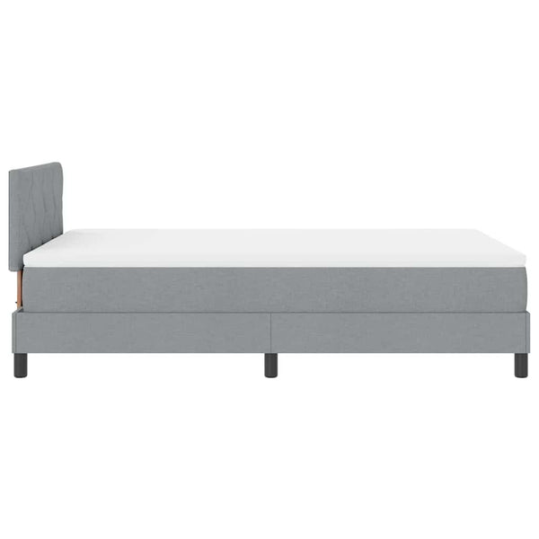 vidaXL Box Spring Bed with Headboard Light Gray 120 x 190 cm Fabric
