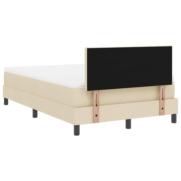 vidaXL Box Spring Bed with Pillows and Headboard Cream 120 x 190 cm Fabric