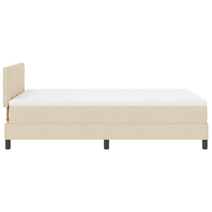 vidaXL Box Spring Bed with Pillows and Headboard Cream 120 x 190 cm Fabric