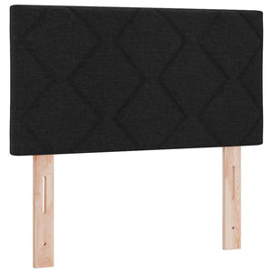 vidaXL Box Spring Bed with Pillows Black 120 x 200 cm Fabric