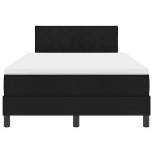 vidaXL Box Spring Bed with Pillows Black 120 x 200 cm Fabric