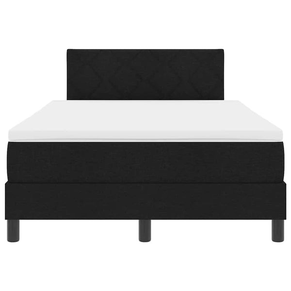 vidaXL Box Spring Bed with Pillows Black 120 x 200 cm Fabric