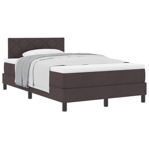 vidaXL Box Spring Bed with Pillows Dark Brown 120 x 200 cm Fabric