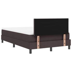 vidaXL Box Spring Bed with Pillows Dark Brown 120 x 200 cm Fabric