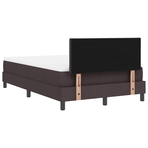 vidaXL Box Spring Bed with Pillows Dark Brown 120 x 200 cm Fabric