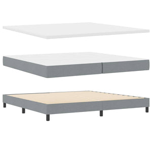 vidaXL Box Spring Bed with Pillows Light Grey 200 x 200 cm Fabric