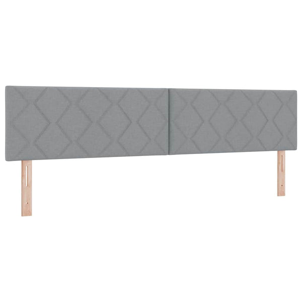 vidaXL Box Spring Bed with Pillows Light Grey 200 x 200 cm Fabric