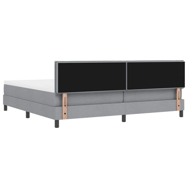 vidaXL Box Spring Bed with Pillows Light Grey 200 x 200 cm Fabric