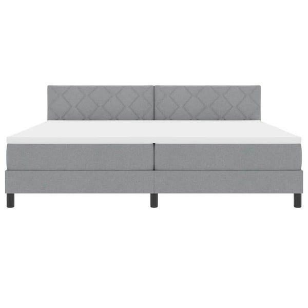 vidaXL Box Spring Bed with Pillows Light Grey 200 x 200 cm Fabric
