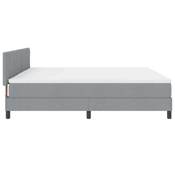 vidaXL Box Spring Bed with Pillows Light Grey 200 x 200 cm Fabric