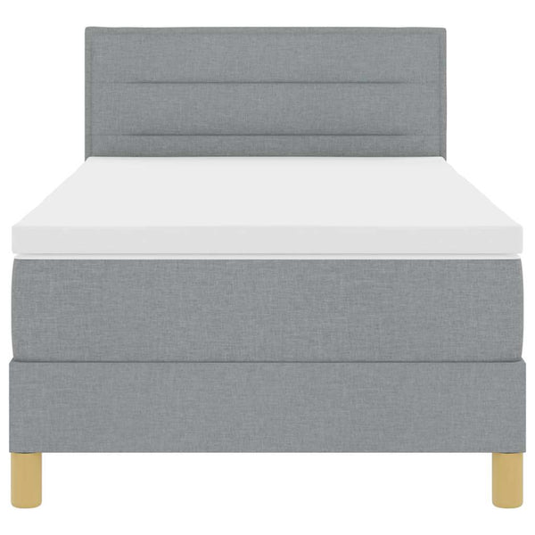 vidaXL Box Spring Bed with Pillows Light Gray 80 x 200 cm Fabric