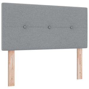 vidaXL Fabric Box Spring Bed with Pillows Light Grey 90 x 200 cm