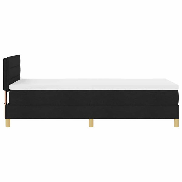 vidaXL Box Spring Bed with Pillows with Headboard Black 90 x 200 cm Fabric