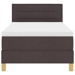 vidaXL Box Spring Bed with Pillows Dark Brown 90 x 200 cm Fabric