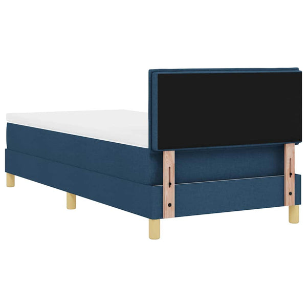vidaXL Box Spring Bed with Pillows and Headboard Blue 100 x 200 cm Fabric