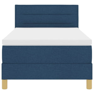 vidaXL Box Spring Bed with Pillows and Headboard Blue 100 x 200 cm Fabric