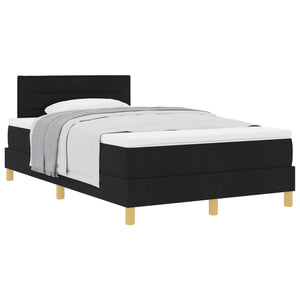 vidaXL Box Spring Bed with Pillows Black 120 x 190 cm Fabric