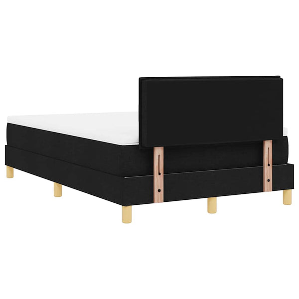 vidaXL Box Spring Bed with Pillows Black 120 x 190 cm Fabric