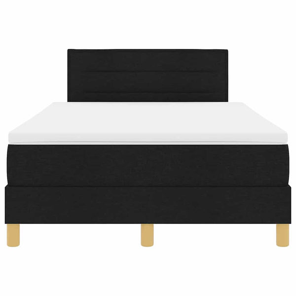 vidaXL Box Spring Bed with Pillows Black 120 x 190 cm Fabric