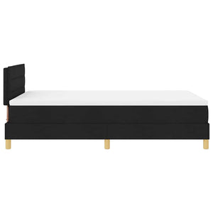 vidaXL Box Spring Bed with Pillows Black 120 x 190 cm Fabric