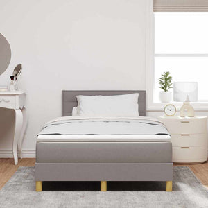 vidaXL Box Spring Bed with Cushions and Headboard Taupe 120 x 190 cm Fabric