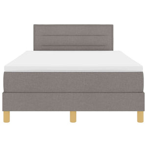 vidaXL Box Spring Bed with Cushions and Headboard Taupe 120 x 190 cm Fabric