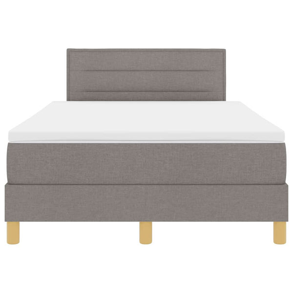 vidaXL Box Spring Bed with Cushions and Headboard Taupe 120 x 190 cm Fabric