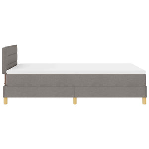 vidaXL Box Spring Bed with Cushions and Headboard Taupe 120 x 190 cm Fabric
