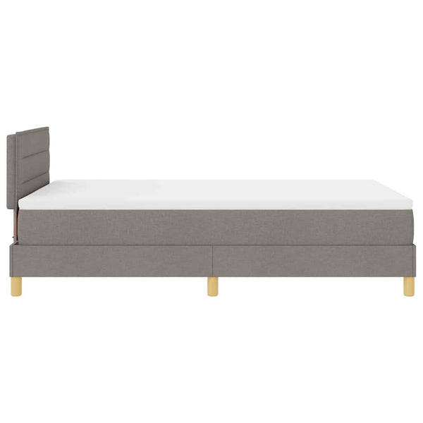 vidaXL Box Spring Bed with Cushions and Headboard Taupe 120 x 190 cm Fabric