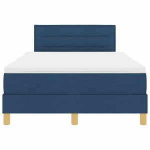 vidaXL Box Spring Bed with Pillows and Headboard Blue 120 x 190 cm Fabric