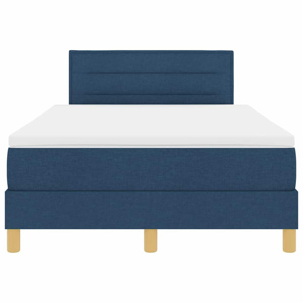 vidaXL Box Spring Bed with Pillows and Headboard Blue 120 x 190 cm Fabric