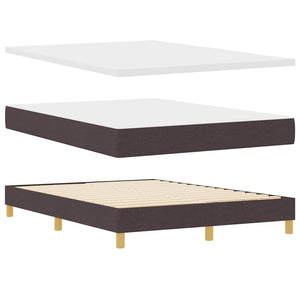 vidaXL Box Spring Bed with Pillows Dark Brown 140 x 200 cm Fabric
