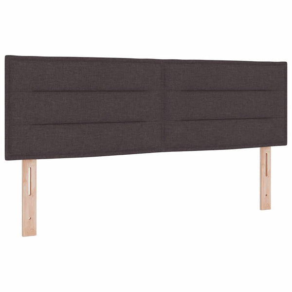 vidaXL Box Spring Bed with Pillows Dark Brown 140 x 200 cm Fabric